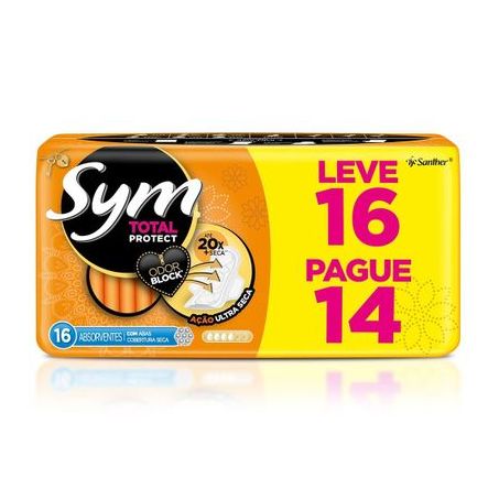 Absorvente Sym 360 Ação Seca com Abas Ofertaidades 16UN