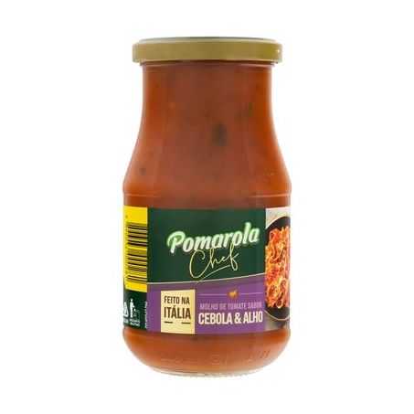 Molho de tomate pomarola alho/cebol 420g