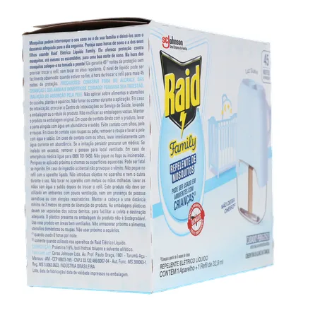 Repelente Raid Family Sem Cheiro Aparelho com Refil 32,9Ml 360-30
