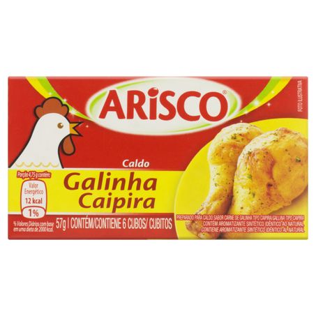 CALDO EM TABLETE GALINHA CAIPIRA ARISCO COM 6 UNIDADES