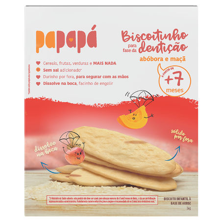 Biscoito infantil papapa abobora e maça 36g