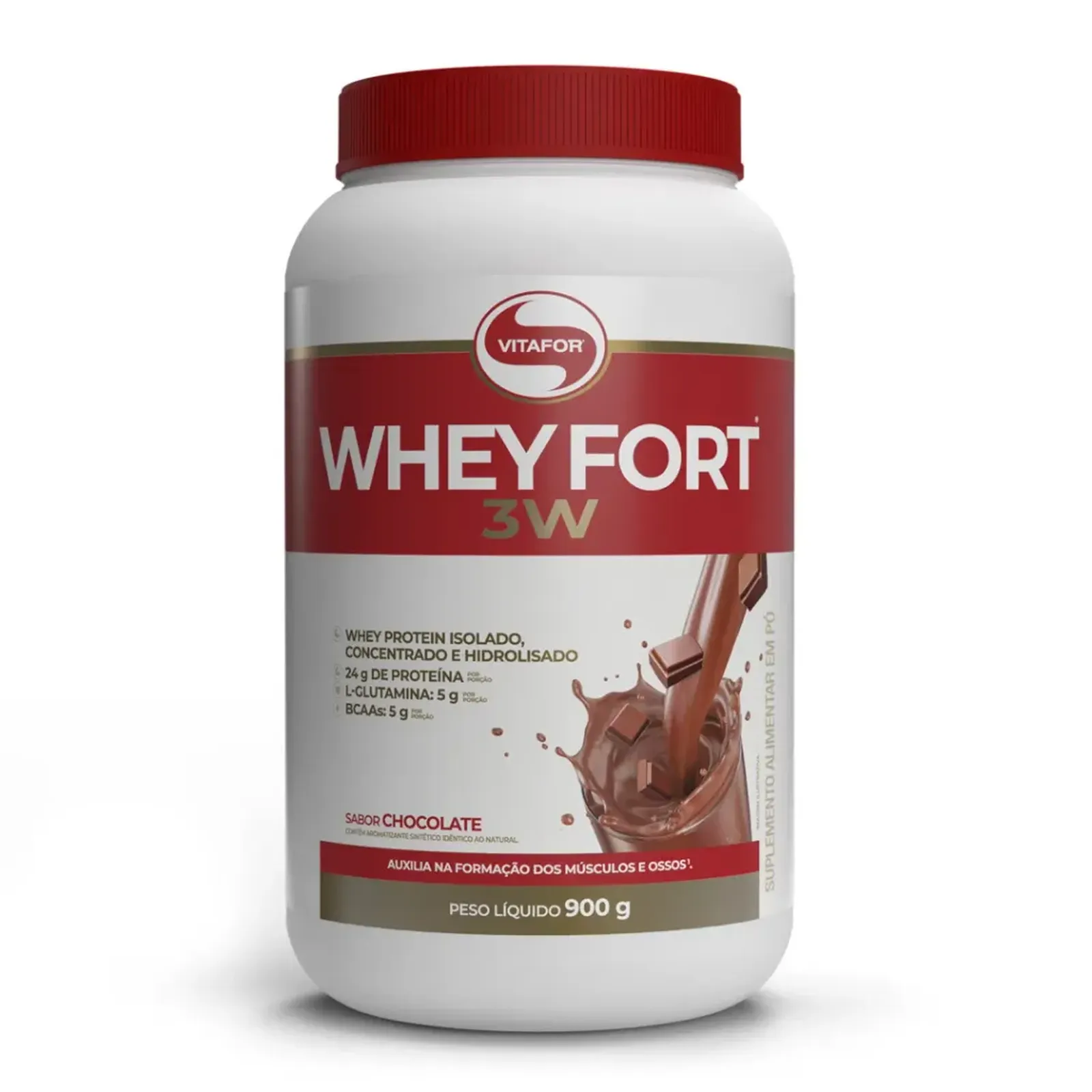 Whey Fort 3W Chocolate Vitafor 900g