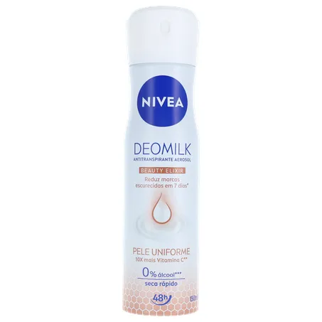 Desodorante aerosol nivea feminino deomilk beauty elixir 150ml 360-0