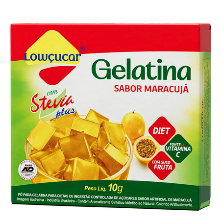 GELATINA LOWÇUCAR STEVIA MARACUJÁ ZERO 10G