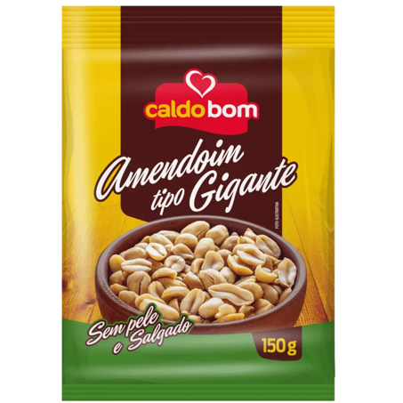 Amendoim caldo bom 150g salgado sem pele