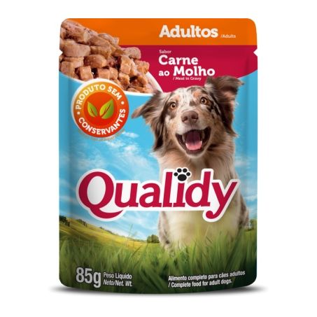 Racao qualidy caes carne ao molho sc 85g