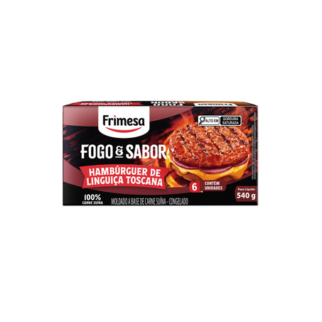 Hamburguer Frimesa 540g Fogo e Sabor Linguica Toscana