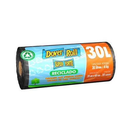 Saco de Lixo Dover Roll 30l Super Forte Embalagem 20 Un