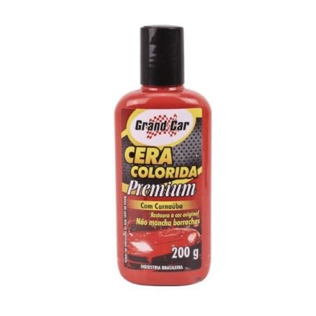 Cera Colorida Grand Car Premium Vermelho Escuro Embalagem 200G