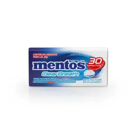 Pastilha Mentos Peppermint Zero Açúcar Lata com 50un - 35gr