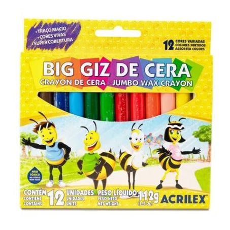 Giz de Cera Acrilex Big Embalagem 12UN