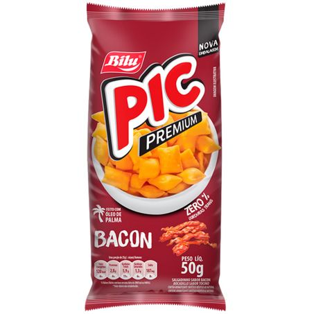 Salgadinho bilu biluzitos 50g pic premium bacon