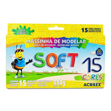 Escolar massa de modelar acrilex soft 180g 12un