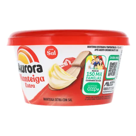 Manteiga extra com sal aurora pote 200g 360-5