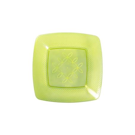 PRATO DESCART VDE NEON 15CM STRAWPLAST C/10