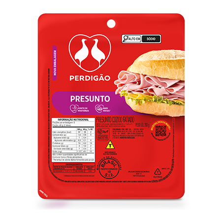 Presunto Cozido e Fatiado Perdigão 350g