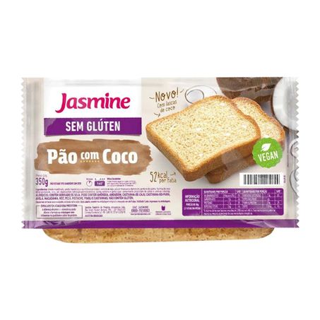 PAO SEM GLUTEN JASMINE COM COCO 350G