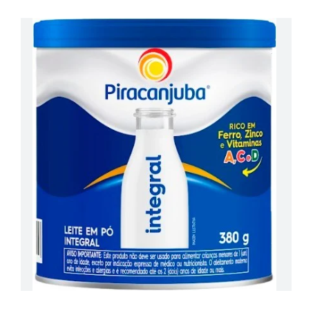 Leite po piracanjuba 380gr integral lat