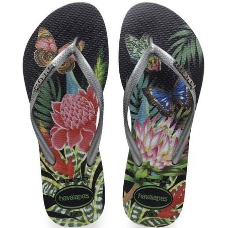 HAVAIANAS SLIM TROPICAL PRETO 35/36