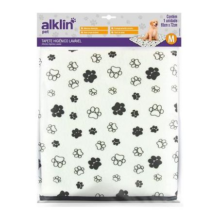 TAPETE ALKLIN HIGIENICO PET PRETO M 65X72CM