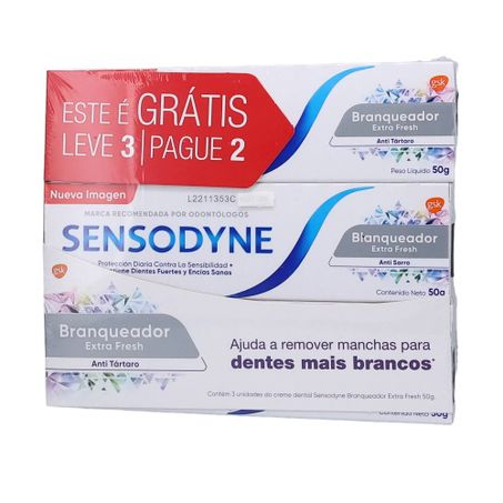 Creme Dental Sensodyne 50g Lv3 Pg2 Branqueador Extra Fresh 360-1
