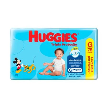 Fralda Descartavel Huggies Tripla Protecao Hiper C 78