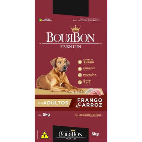 Racao Bourbon Premium Adulto Frango e Arroz 5kg 
 