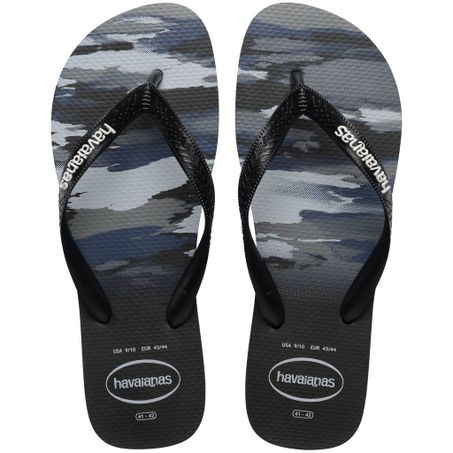 SANDÁLIAS HAVAIANAS TOP CAMU PRETO E BRANCO 45/46