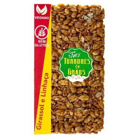 VEGANO TORRONE DE GIRASSOL E LINHACA 32G DONA MARY