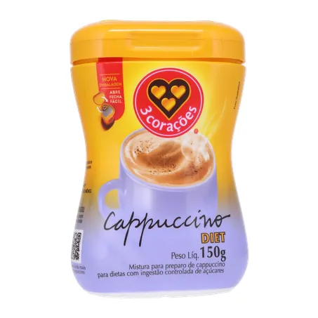 Cappuccino 3 Corações Diet Pt 150g 360-35