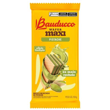 Wafer bauducco maxi sabor pistache 104g
