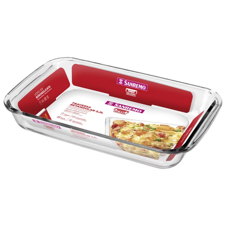 Sanremo travessa retang borossilicato 2,2l sr202
