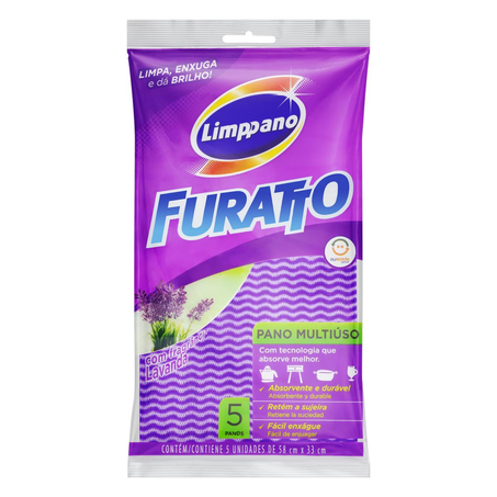 Pano Furatto Limppano Lavanda - Com 5 Panos