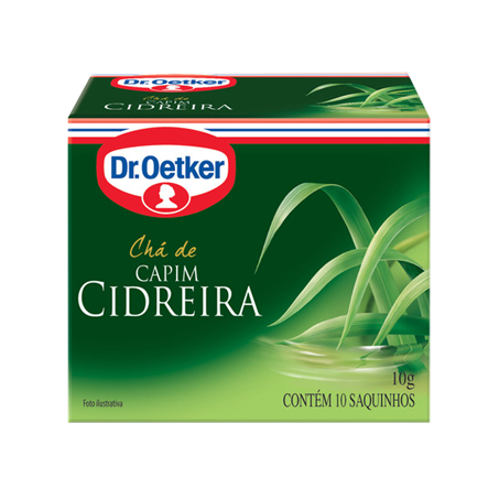 Chá de Capim Cidreira Dr Oetker Sachê 1gr - Caixa com 10un - 10gr