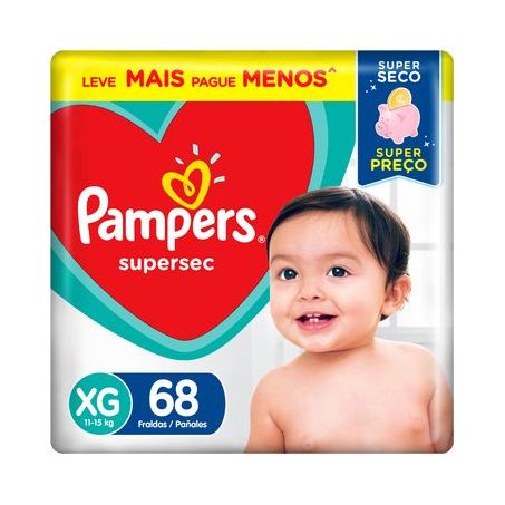 Fralda supersec pampers xg com 68