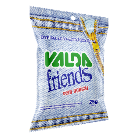 Pastilha valda friends menta e eucalipto sem açúcar sachê 25g 360-1