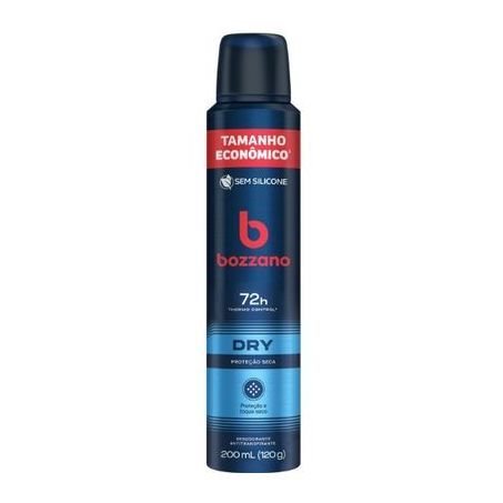 Antitranspirante Aerossol Bozzano Dry 200ml Spray Tamanho Econômico