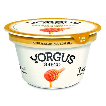 Iogurte Yorgus Grego Zero Desnatado Natural com Mel 130G
