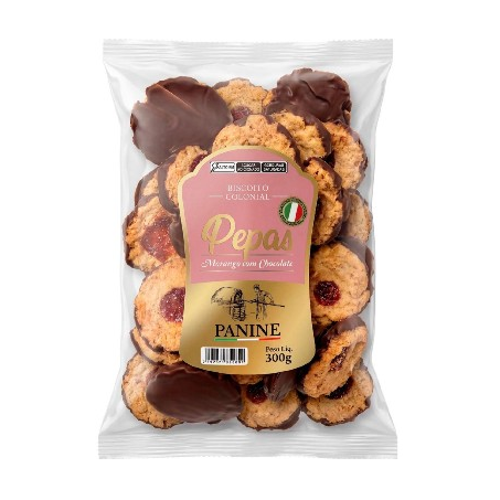 Biscoito Panine Pepas Morango com Chocolate 300g