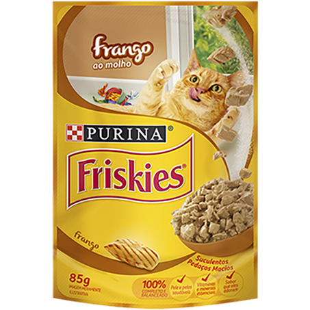 Alimento para gato friskies frango mol.85g