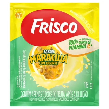 SUCO FRISCO 18G MARACUJA C/IOGURTE