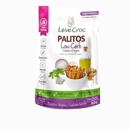 PALITOS CEBOLA OREGANO LOW CARB 90G - LEVE CROCK