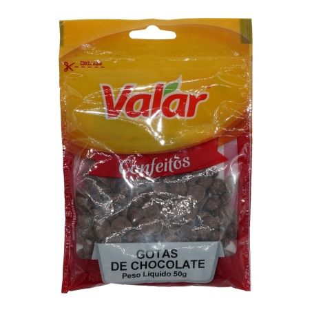 CONFEITO VALAR GOTAS DE CHOCOLATE 50G
