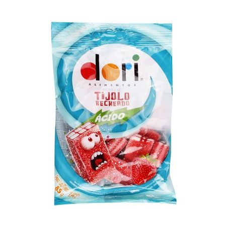 Bala Dori Goma Tijolo Recheado Acido 60g