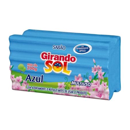Sabao barra girando sol 200g azul individual