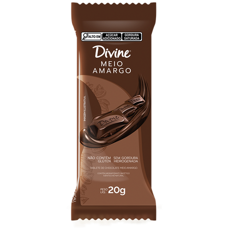 CHOCOLATE EM BARRA DIVINE MEIO AMARGO 20G
