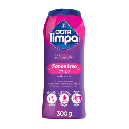 SAPONÁCEO PÓ GOTA LIMPA LAVANDA 300G