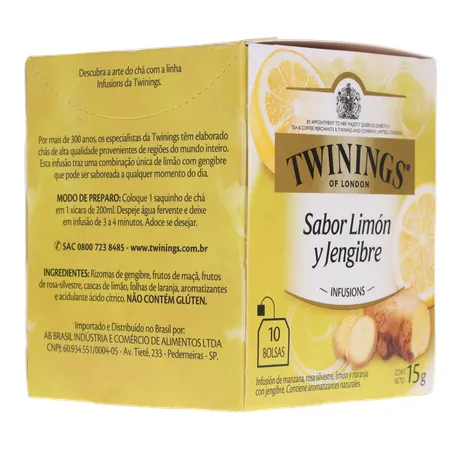 Chá Limão com Gengibre Twinings Infusions Caixa 10 Unidades 15G 360-13