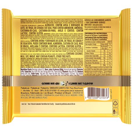 CHOCOLATE GAROTO TALENTO CEREAIS 85G 360-1
