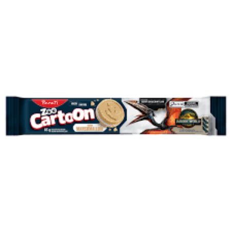 Biscoito recheado zoo cartoon parati 85g jurassic marshmallow
